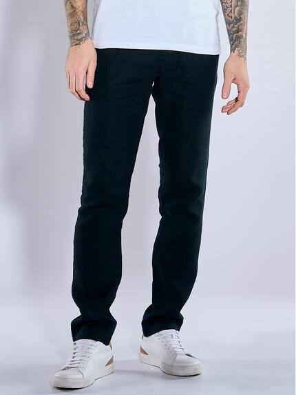 emilio adani Chino aus Leinen Schwarz