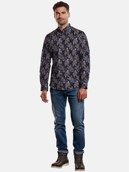 engbers Herren Langarm-Hemd mit floralem Print Saphirblau 32279 engbers Herren Langarm-Hemd mit floralem Print Saphirblau 32279