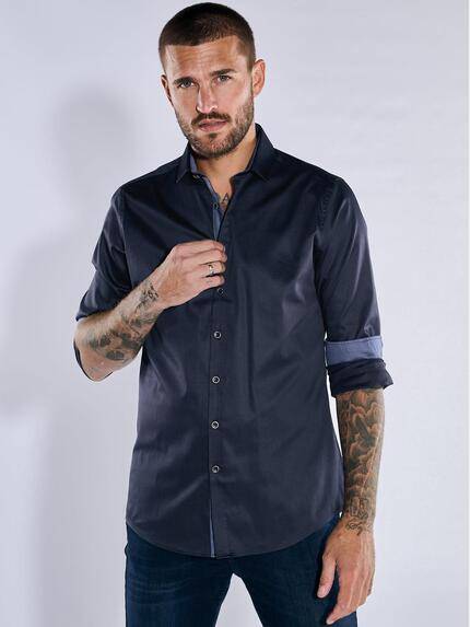 emilio adani Langarm-Hemd "My Favorite" Saphirblau