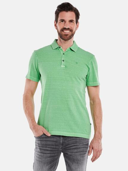 ENGBERS GERMANY Polo-Shirt mit Leinenanteil Hellgruen