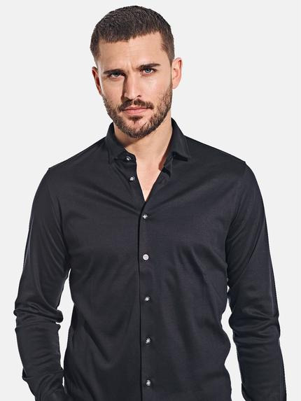 emilio adani Herren Langarmhemd "My Favorite" aus Jersey Schwarz 36228 emilio adani Herren Langarmhemd "My Favorite" aus Jersey Schwarz 36228