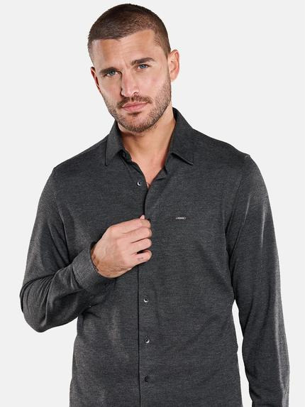 emilio adani Herren Langarm-Hemd strukturiert Grau 33841 emilio adani Herren Langarm-Hemd strukturiert Grau 33841