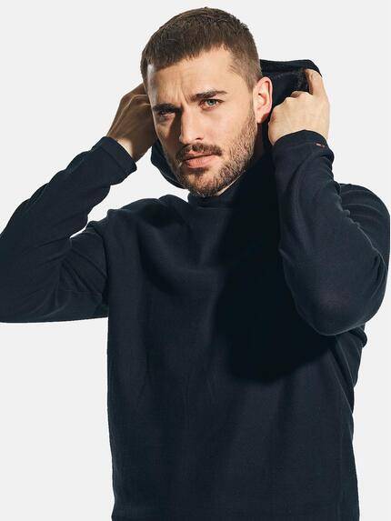 emilio adani Herren Sportiver Strickpullover mit Kapuze Schwarz 31230 emilio adani Herren Sportiver Strickpullover mit Kapuze Schwarz 31230
