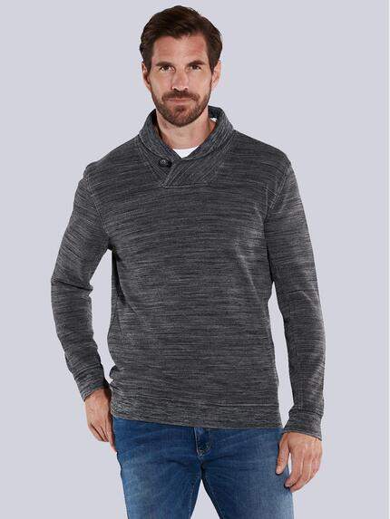 engbers Sweatshirt mit Schalkragen Dunkelgrau
