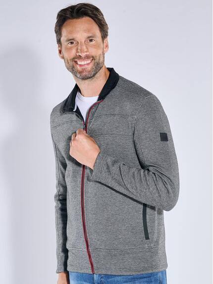 engbers Herren Sweatjacke mit Stehkragen Grau 39538