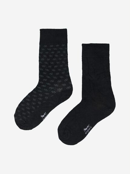 engbers Socke gemustert Schwarz