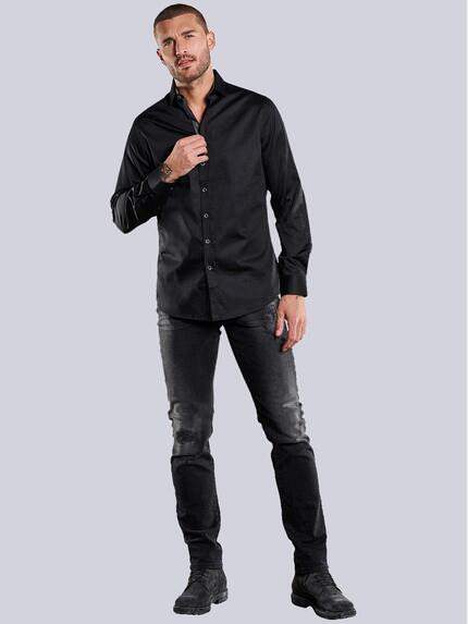emilio adani Herren Langarm-Hemd "My Favorite" Schwarz 37604