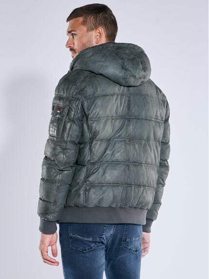 emilio adani Herren Lederjacke mit abnehmbarer Kapuze Mittelblau 39279 emilio adani Herren Lederjacke mit abnehmbarer Kapuze Mittelblau 39279