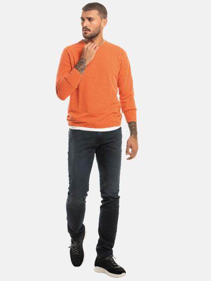 emilio adani Herren Langarm-Shirt strukturiert Orange 32446 emilio adani Herren Langarm-Shirt strukturiert Orange 32446