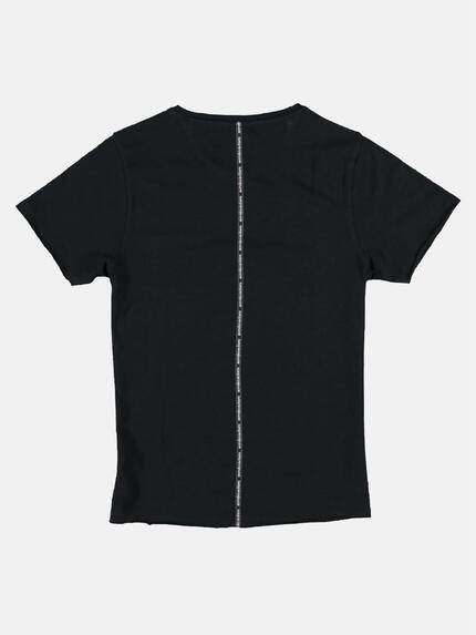 emilio adani Herren Rundhals T-Shirt Schwarz 25859