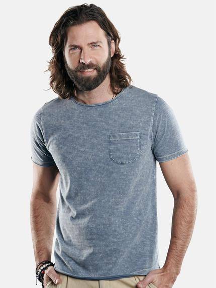 emilio adani Herren Slub-Jersey-Shirt mit dezentem Streifenmuster Blau 29250 emilio adani Herren Slub-Jersey-Shirt mit dezentem Streifenmuster Blau 29250