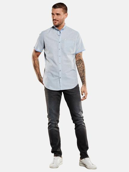 emilio adani Herren Kurzarm-Hemd gemustert Blau 35040 emilio adani Herren Kurzarm-Hemd gemustert Blau 35040