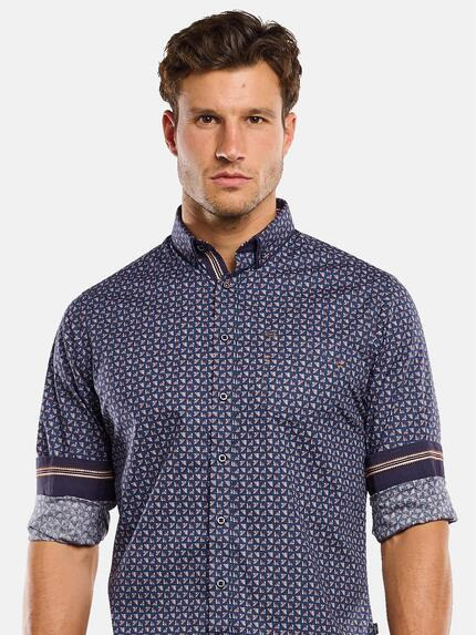 engbers Herren Langarm-Hemd gemustert Blau 33659 engbers Herren Langarm-Hemd gemustert Blau 33659