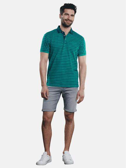 engbers Herren Poloshirt gestreift Türkis 31635