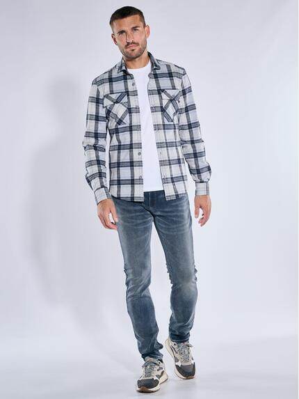 emilio adani Herren Langarm-Hemd kariert Mittelblau 39684 emilio adani Herren Langarm-Hemd kariert Mittelblau 39684