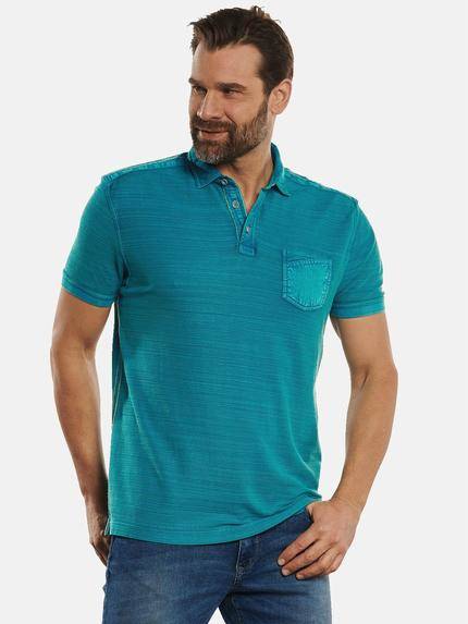 engbers Polo-Shirt strukturiert Petrolblau