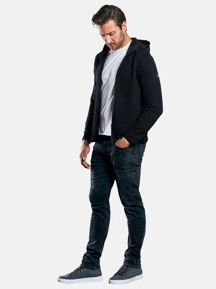 emilio adani Herren Sweatjacke im Athleisure-Stil Schwarz 30557 emilio adani Herren Sweatjacke im Athleisure-Stil Schwarz 30557