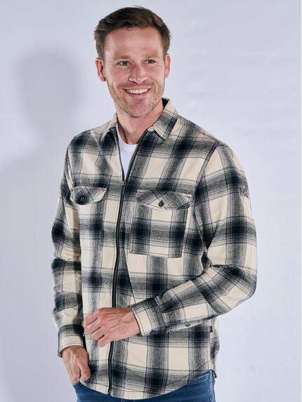 engbers Herren Overshirt kariert Schwarz 39427