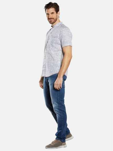 engbers Herren Kurzarm-Hemd gestreift Blau 34658 engbers Herren Kurzarm-Hemd gestreift Blau 34658