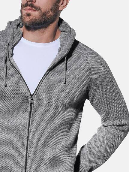 emilio adani Herren Weiche Strickjacke mit Kapuze Grau 31153 emilio adani Herren Weiche Strickjacke mit Kapuze Grau 31153
