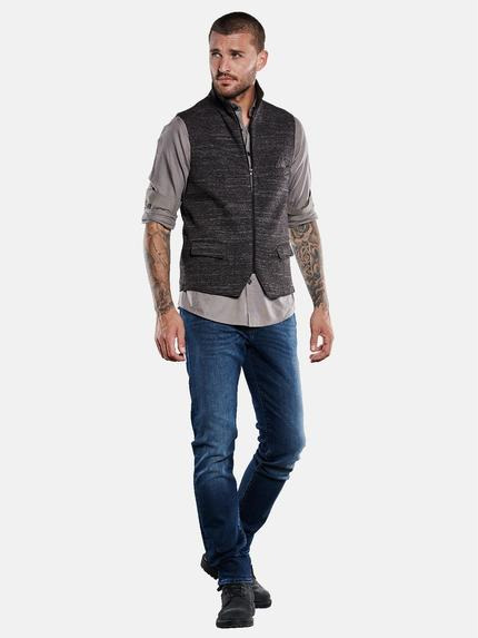 emilio adani Herren Sakko-Weste mit Zipper Grau 33314 emilio adani Herren Sakko-Weste mit Zipper Grau 33314
