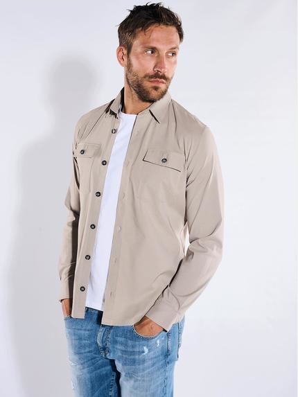 emilio adani Langarm-Hemd slim fit Beige