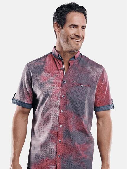engbers Herren Hemd in moderner Batikoptik Karminrot 29447