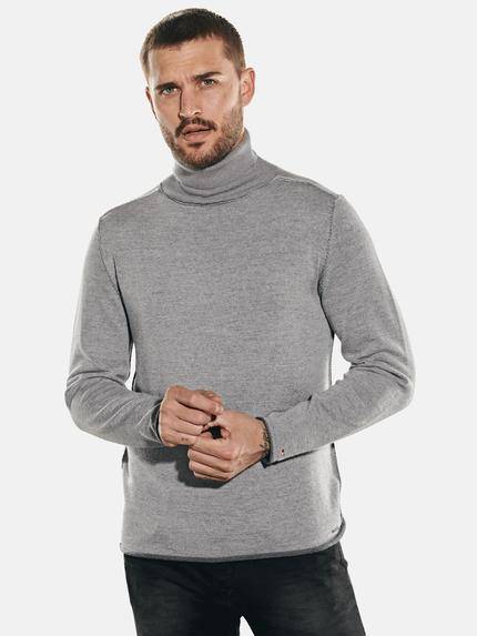 emilio adani Rollkragen-Pullover aus Merinowolle Silbergrau