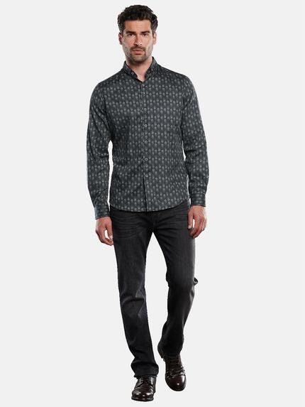 ENGBERS GERMANY Herren Langarm-Hemd dezent glänzend Anthrazit 31887 ENGBERS GERMANY Herren Langarm-Hemd dezent glänzend Anthrazit 31887