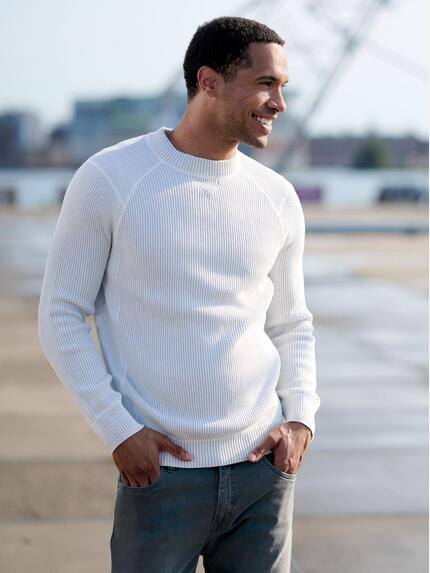 emilio adani Herren Rundhals Pullover Hellgrau 39953