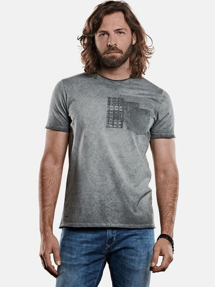 emilio adani Rundhals T-Shirt Grau