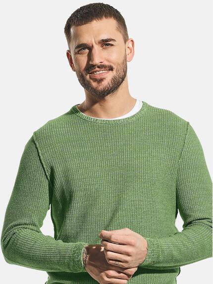emilio adani Herren Modischer Rundhalspullover mit frischem Farbmix Grün 31231 emilio adani Herren Modischer Rundhalspullover mit frischem Farbmix Grün 31231