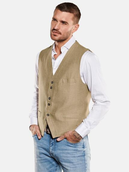 emilio adani Sakko-Weste mit Leinenanteil Khaki