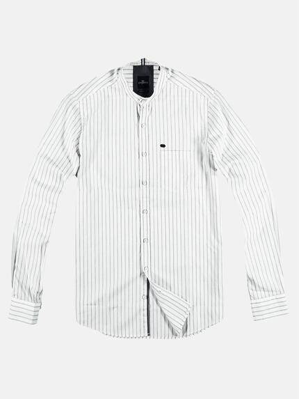 engbers Herren Gestreiftes Stehkragenhemd Naturweiss 29096 engbers Herren Gestreiftes Stehkragenhemd Naturweiss 29096