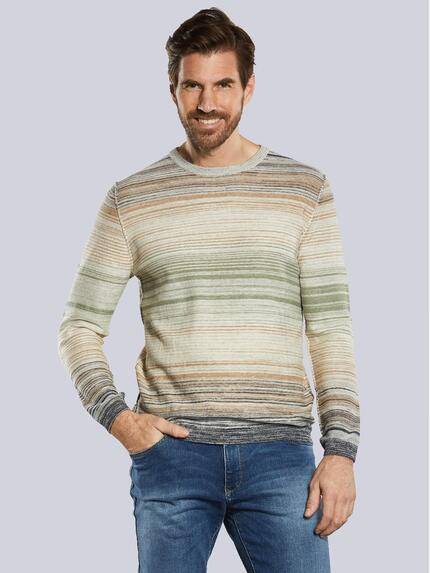 engbers Pullover gestreift Braunbeige