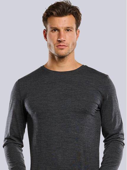 ENGBERS GERMANY Herren Langarmshirt aus Merinowolle Grau 34040 ENGBERS GERMANY Herren Langarmshirt aus Merinowolle Grau 34040