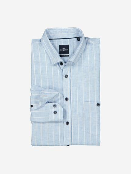 engbers Herren Langarm-Hemd mit Leinenanteil Blau 37232 engbers Herren Langarm-Hemd mit Leinenanteil Blau 37232