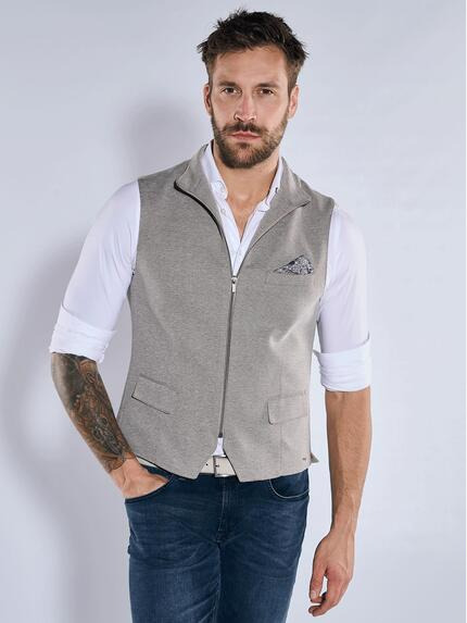 emilio adani Sakko-Weste mit Zipper Hellbraun