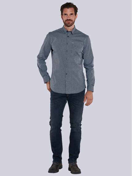 engbers Herren Langarm-Hemd gemustert Mittelblau 36086 engbers Herren Langarm-Hemd gemustert Mittelblau 36086