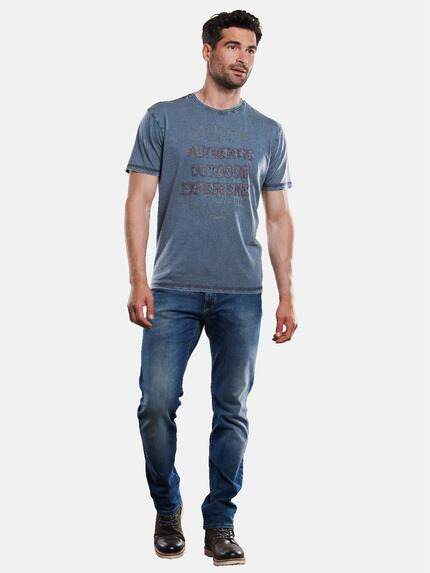 engbers Herren T-Shirt rundhals Mittelblau 31794