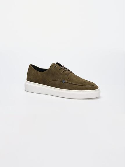 engbers Sneaker aus Velours-Leder Khaki