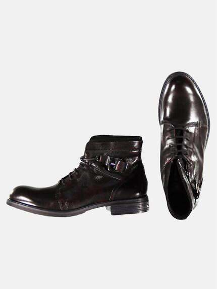 emilio adani Herren Rustikale Lederboots Dunkelrot 25968