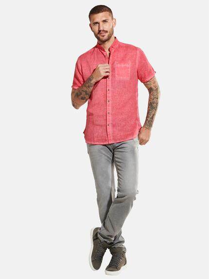 emilio adani Herren Kurzarm-Hemd uni Rot 31804 emilio adani Herren Kurzarm-Hemd uni Rot 31804