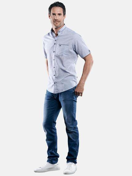 engbers Herren Hemd mit dezenten Kontrastdetails Himmelblau 29433