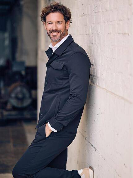 emilio adani Herren Freizeit-Sakko slim fit Marineblau 39867