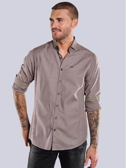 emilio adani Langarm-Hemd uni Braunbeige