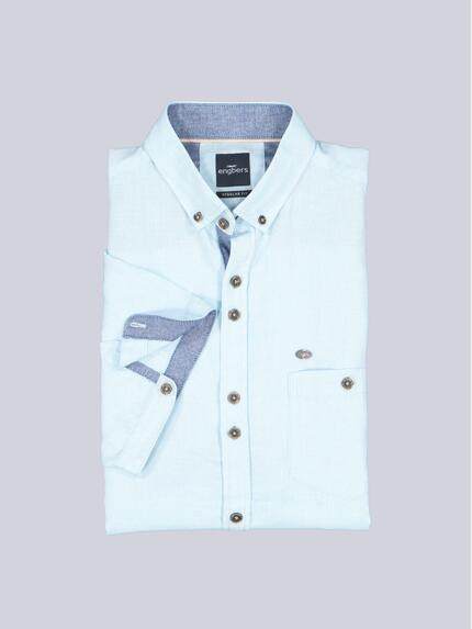 engbers Herren Kurzarm-Hemd mit Leinenanteil Hellblau 38383 engbers Herren Kurzarm-Hemd mit Leinenanteil Hellblau 38383