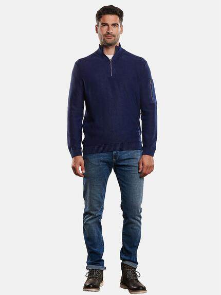 engbers Herren Pullover Stehkragen Saphirblau 32443