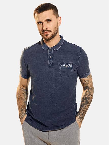 emilio adani Poloshirt strukturiert Saphirblau