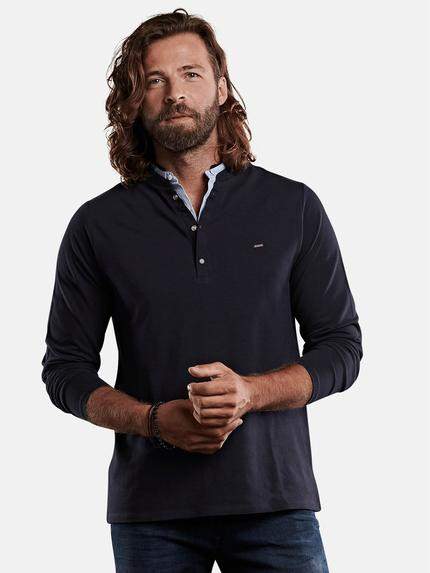 emilio adani Herren Langarm-Shirt im Layering-Look Blau 28871 emilio adani Herren Langarm-Shirt im Layering-Look Blau 28871